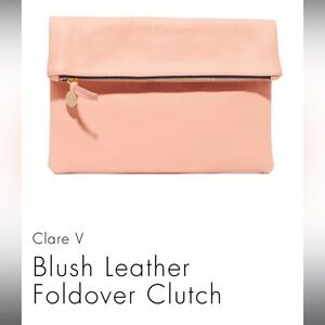 NBW Clare V Blush Leather folder over Clutch